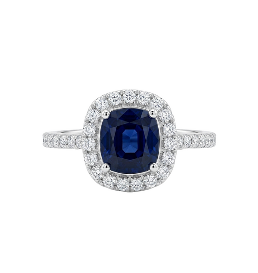 14K WG DIAMOND & SAPPHIRE RING